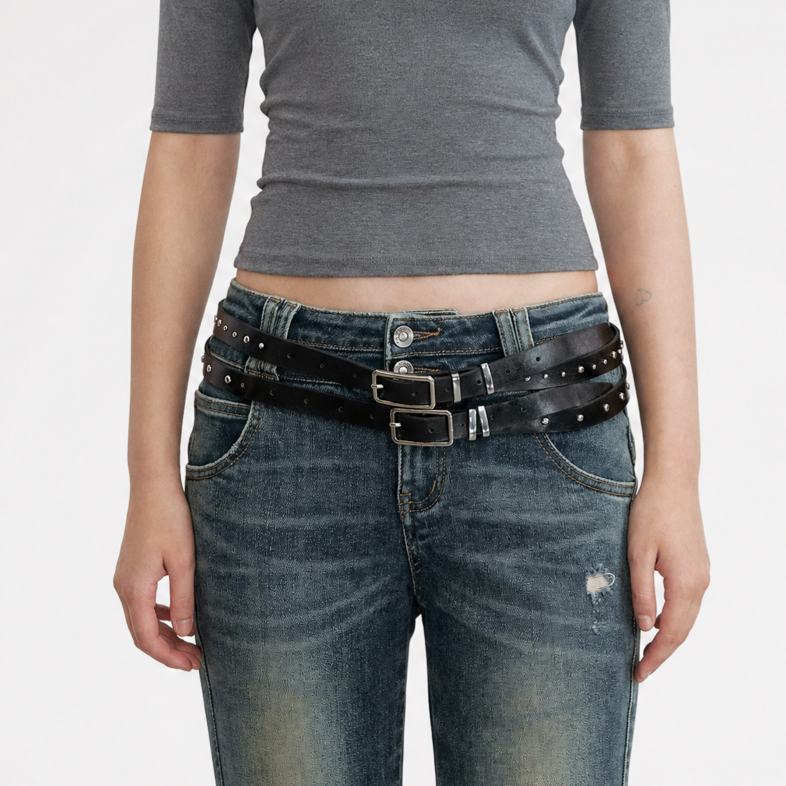 PU Double-Track Rivet Belt
