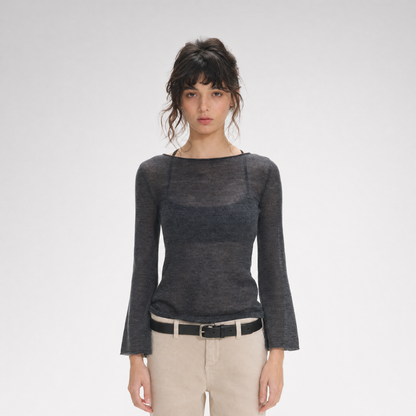 Mohair Sheer Flared Sleeve Top