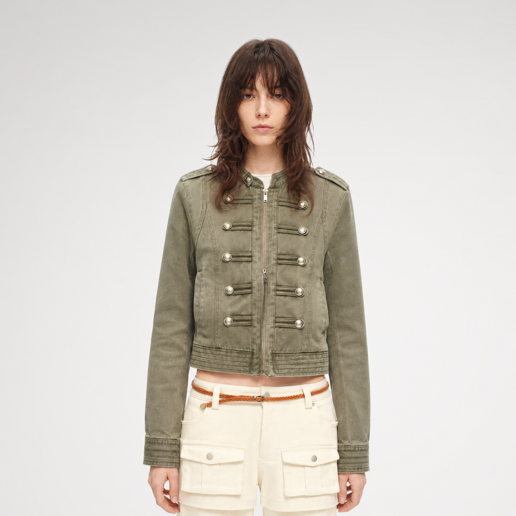 Washed Cotton Napoleon Jacket