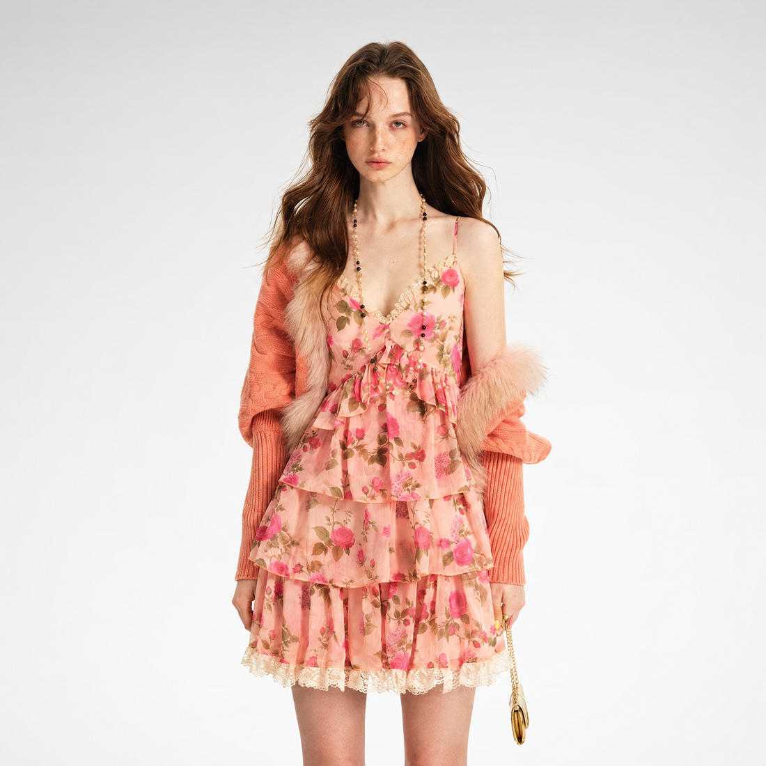 Lace Ruffle A-Line Dress