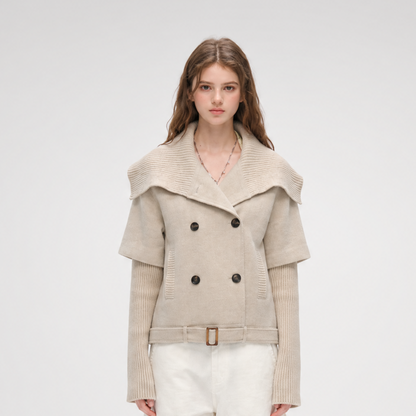 Cape Collar Cropped Jacket
