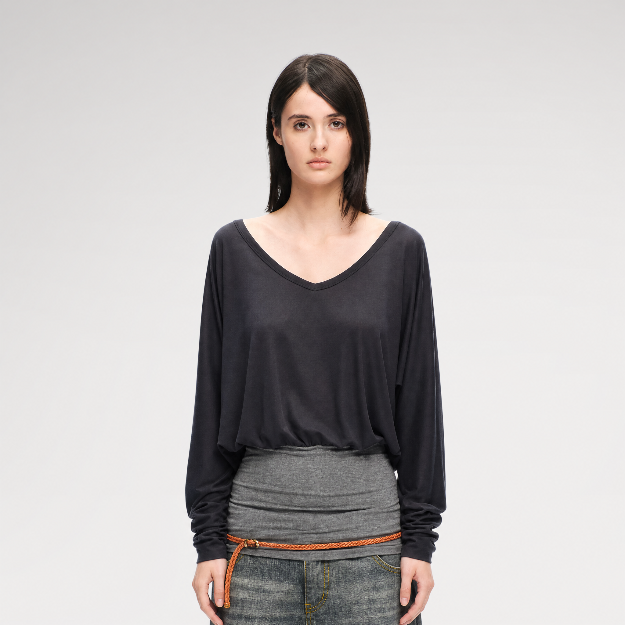Lyocell Asymmetric Off-Shoulder Top