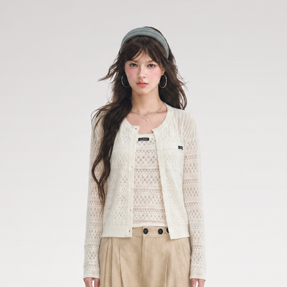 Openwork Cropped Knit Set
