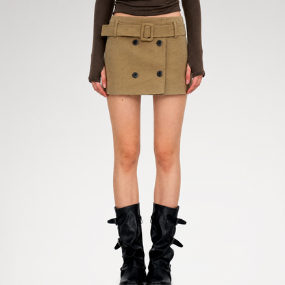 Vintage Utility Belted Mini Skirt