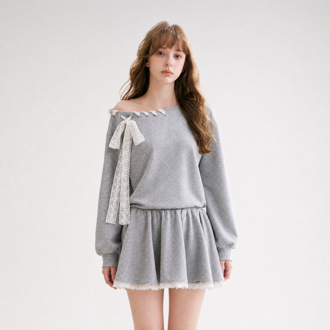 Lace Trim Off-Shoulder Dress