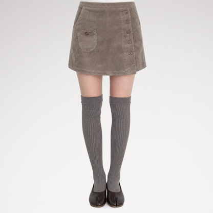 Corduroy High-Waist Mini Skort