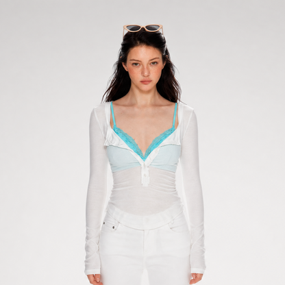 Lyocell Ruched Long Sleeve Top