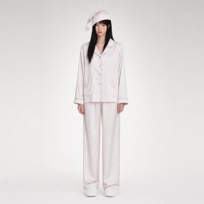 Glossy Polka Dot Pajama Set