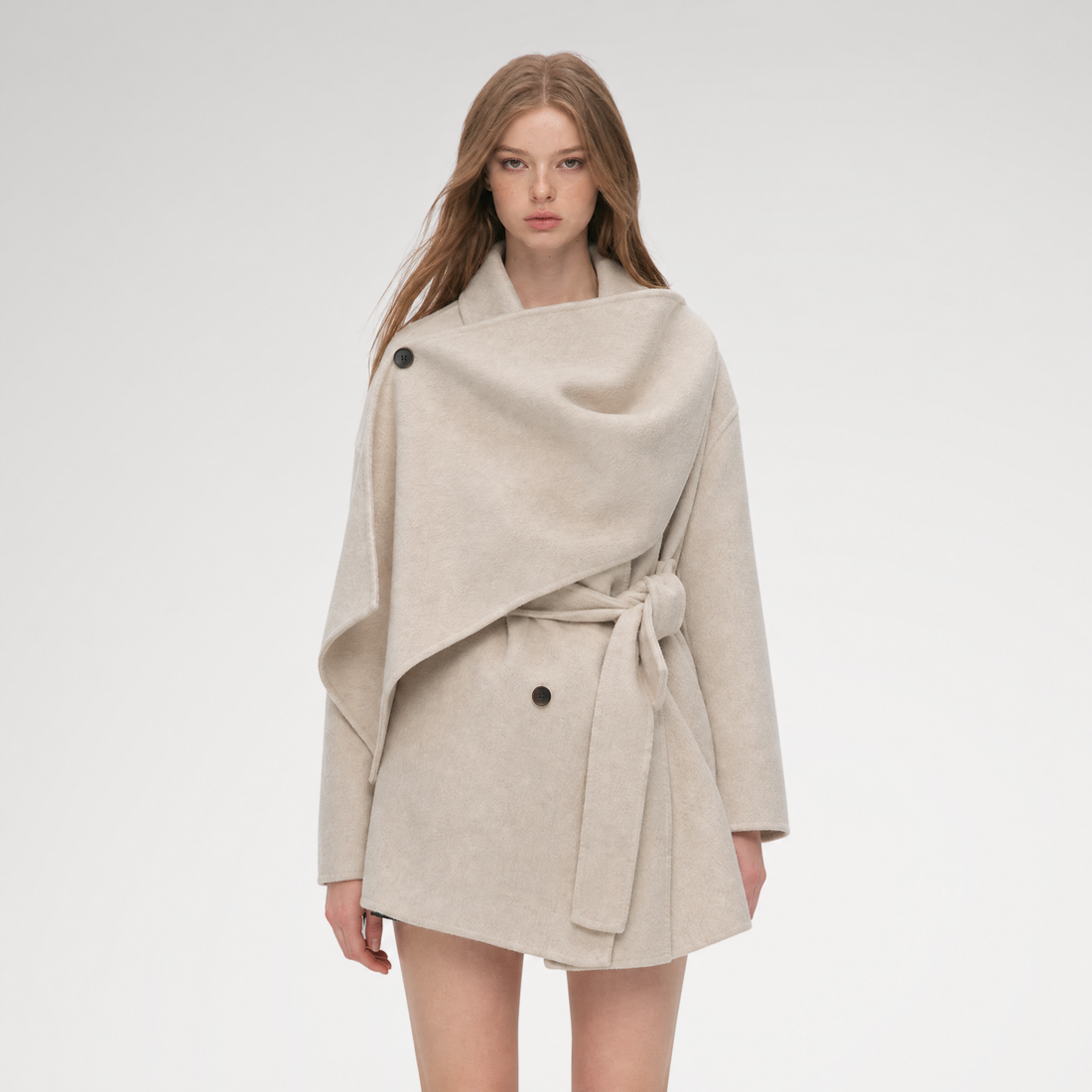 Double-Faced Wool Cape Coat