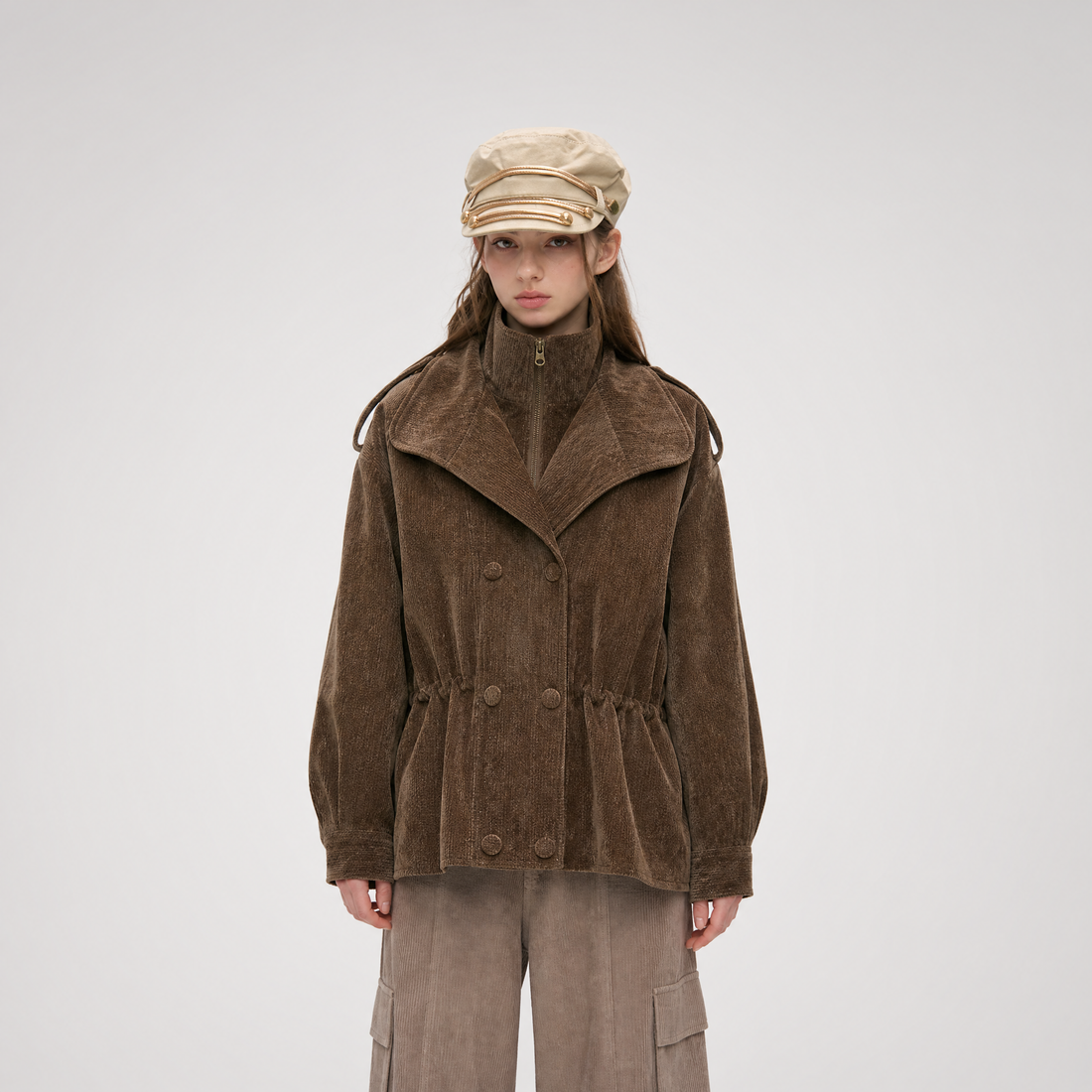 Chenille Cinched Down Jacket