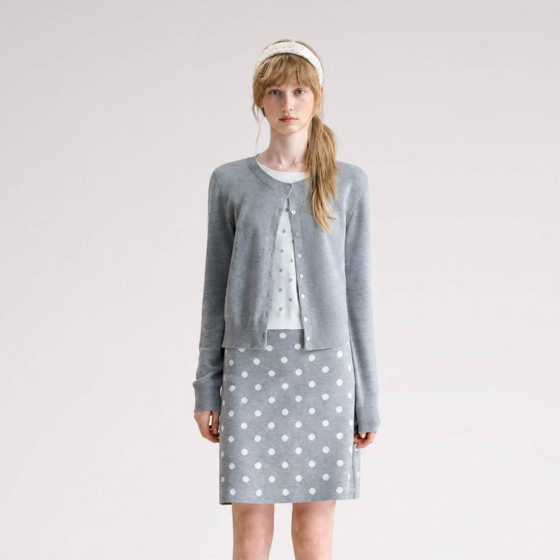 Vintage Polka Dot Knit Set