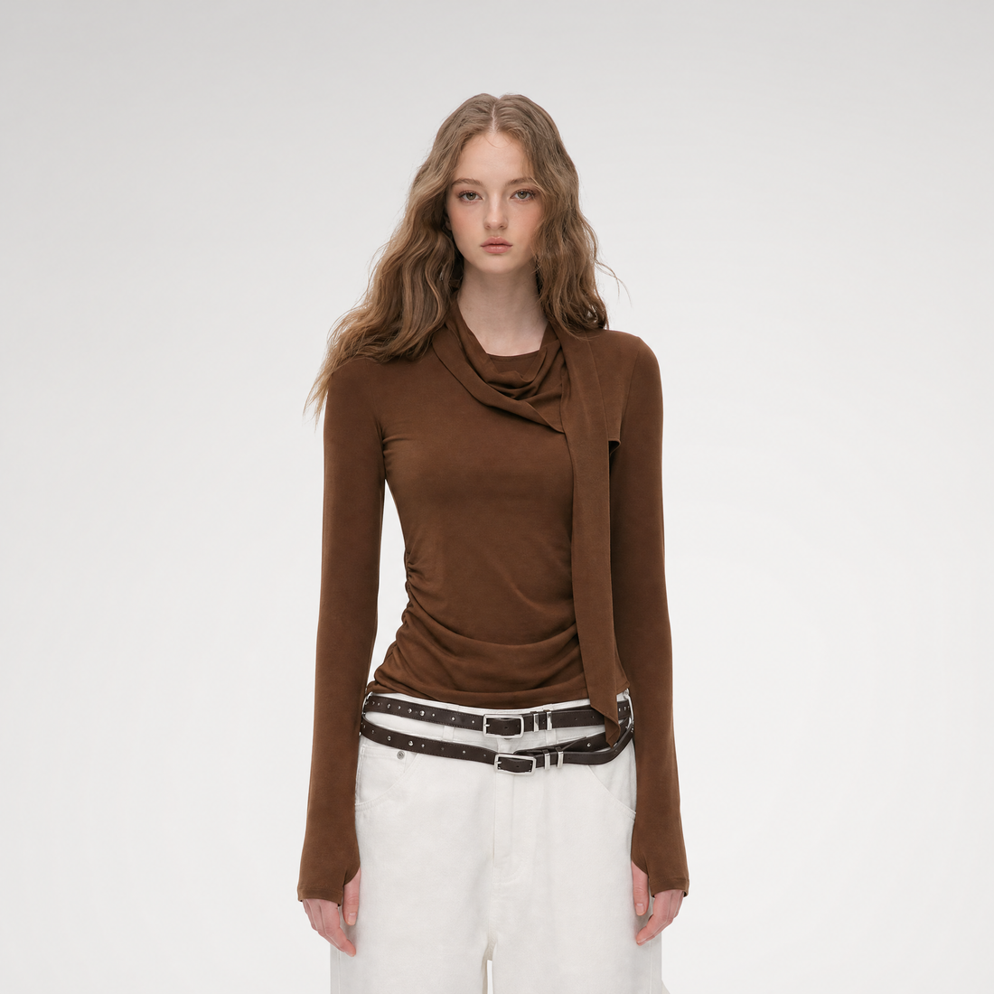 Draped Halter Ruched Top