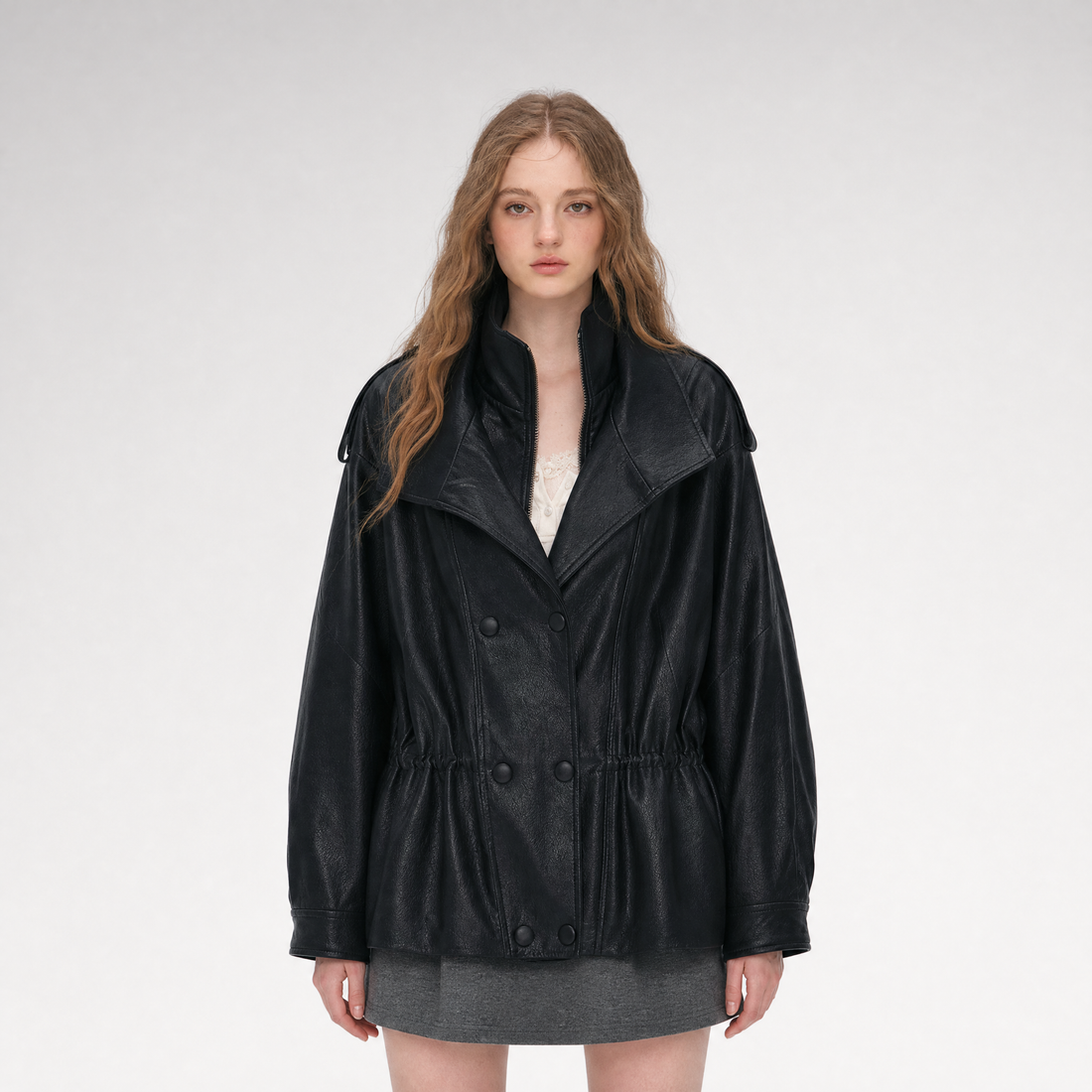 Detachable PU Down Puffer Jacket