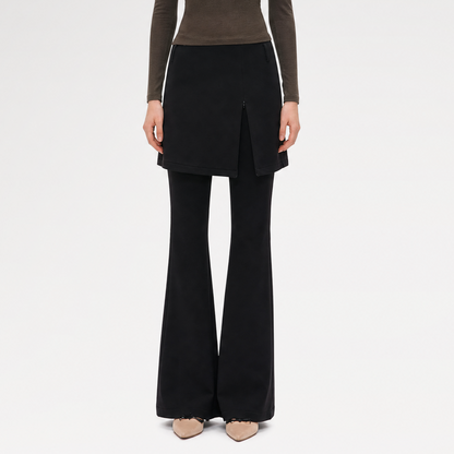 Layered Skirt Flare Pants