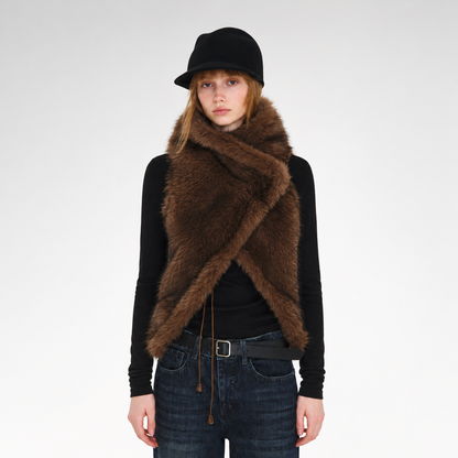 Plush Faux Fur Cropped Vest