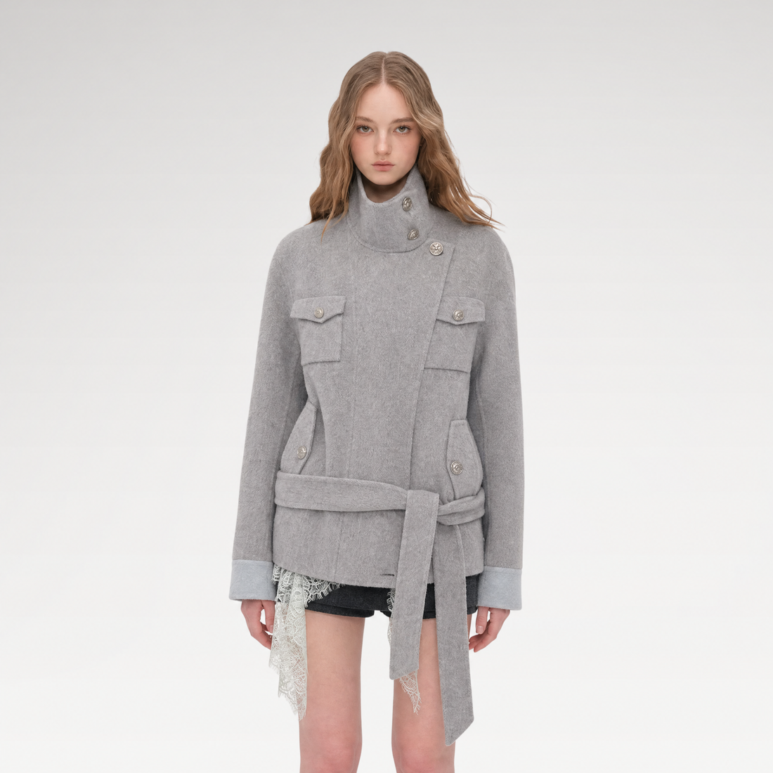 Heavyweight Contrast Wool Coat