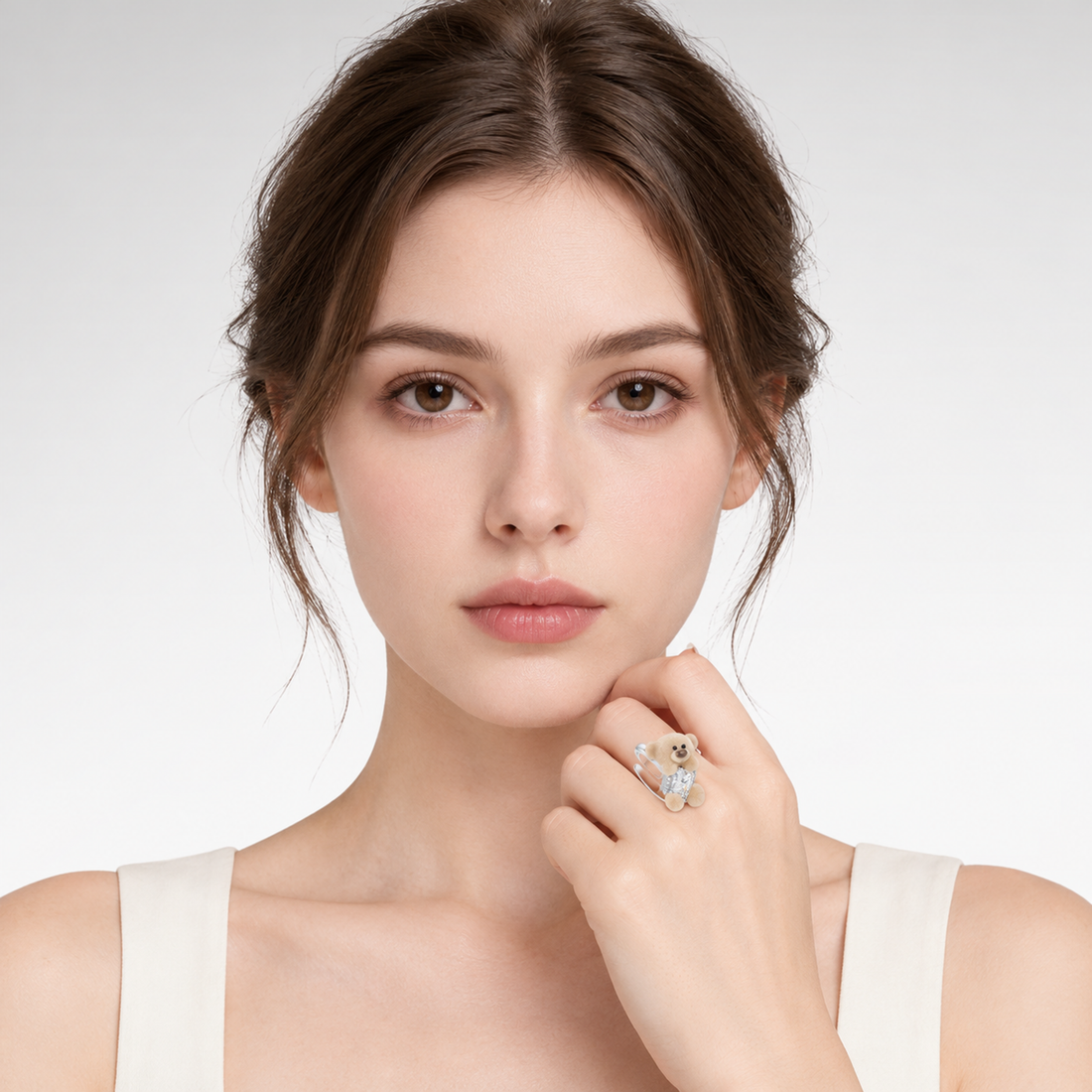 Zircon Bear Open Ring