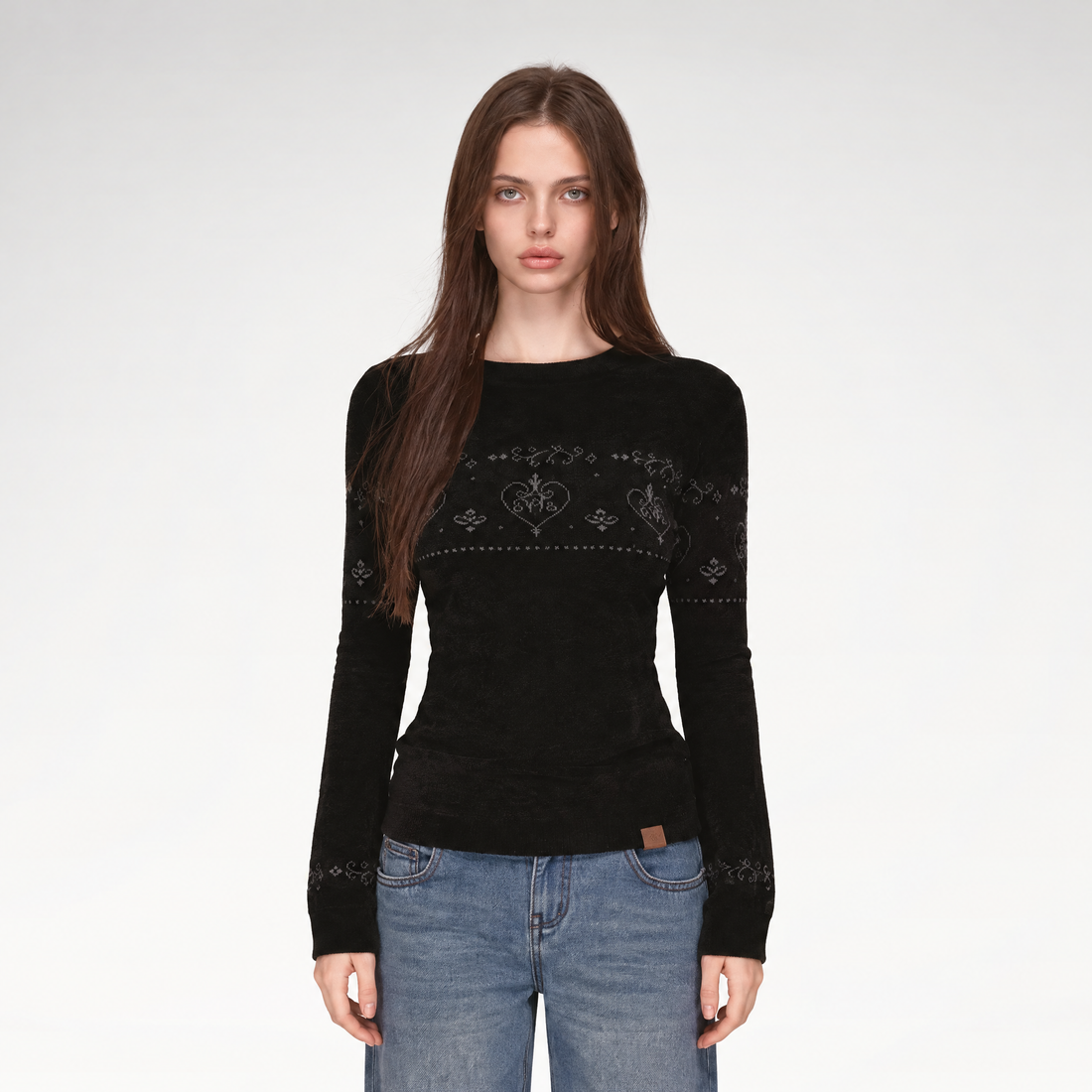Dimensional Plush Fair Isle Sweater