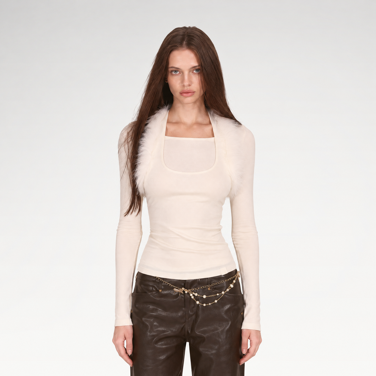 Fox Fur Layered Halter Top