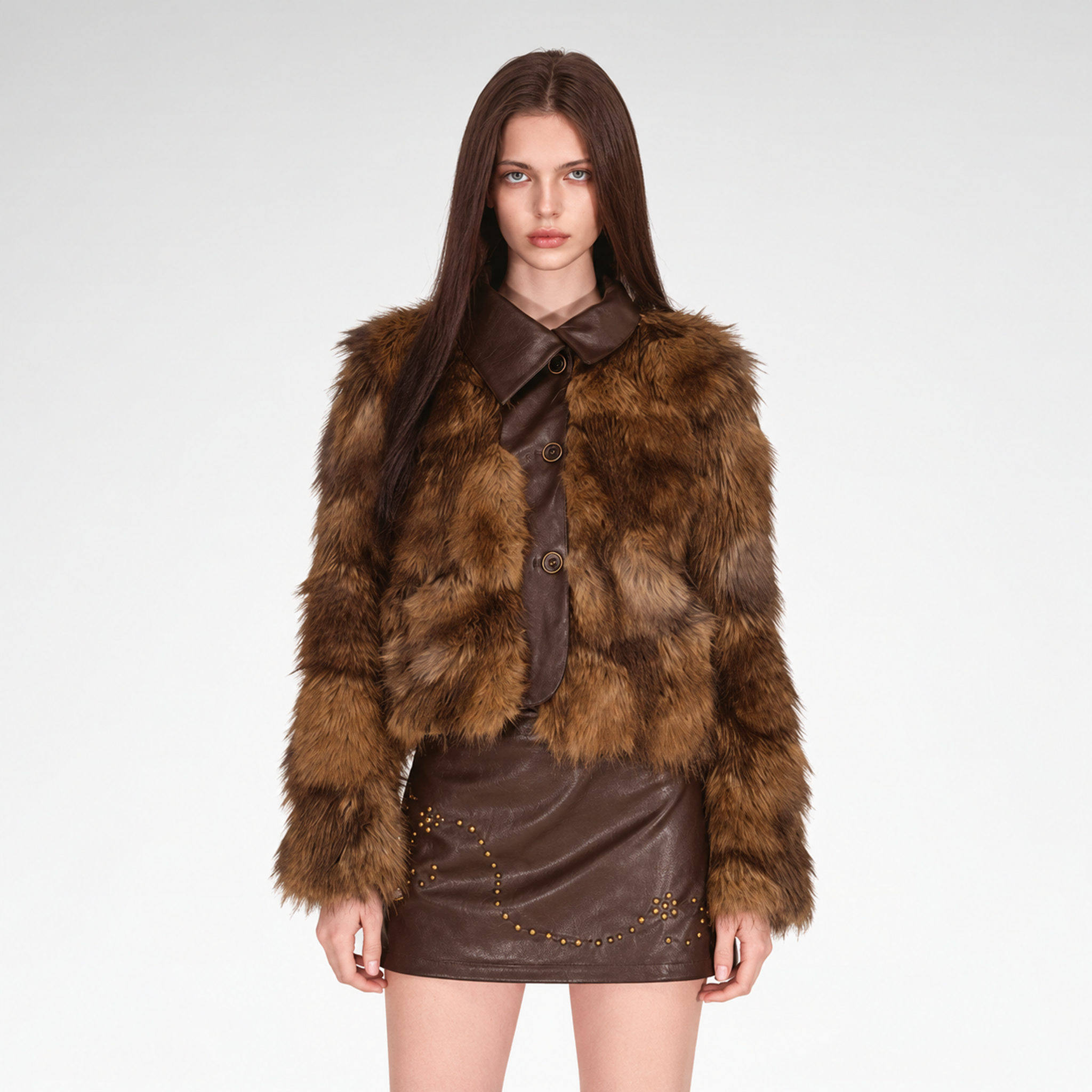 VIA PITTI Vintage Patchwork Faux Fur Jacket – CHINASQUAD