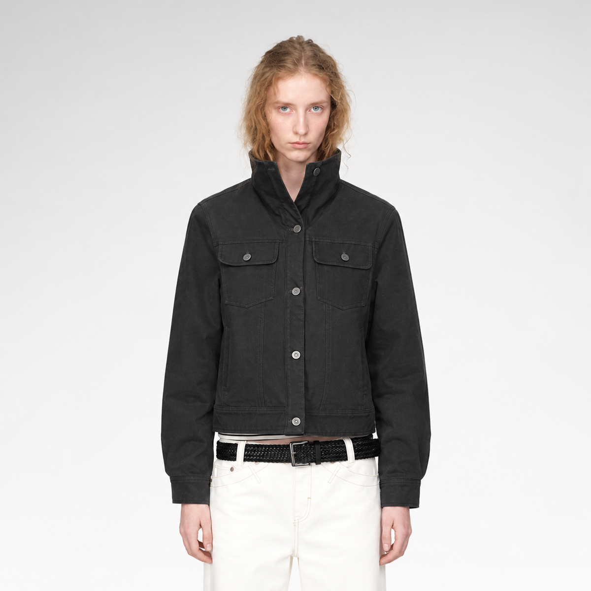 Vintage-gewaschene wattierte Utility-Jacke