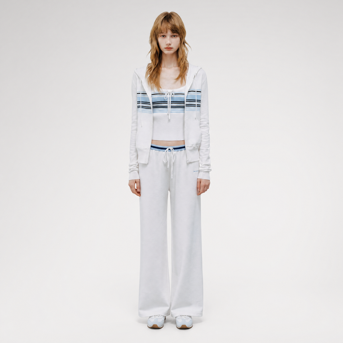 Striped Hooded Three-Piece Set