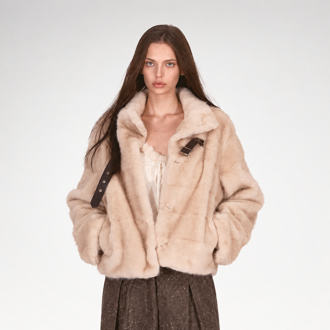 Vintage Faux Fur Cropped Jacket
