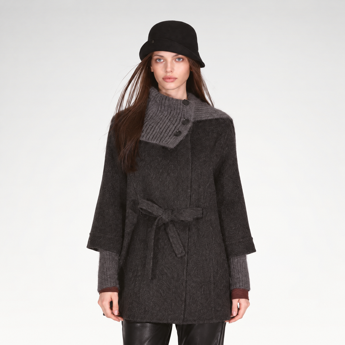 Double-Faced Asymmetric Wool Coat
