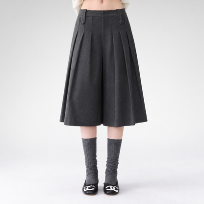 Quần culotte ống rộng xếp ly