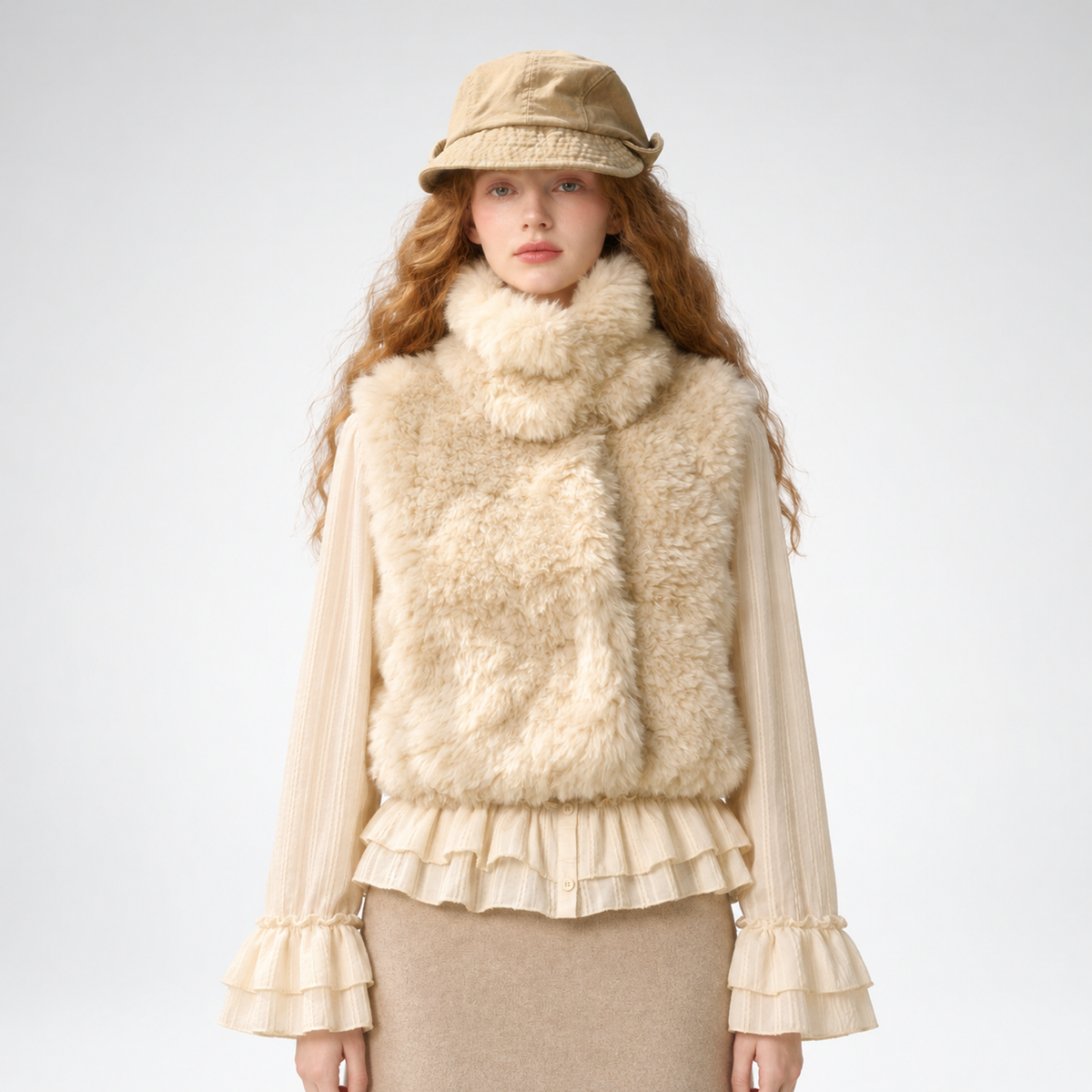 Gilet corto in ecopelliccia