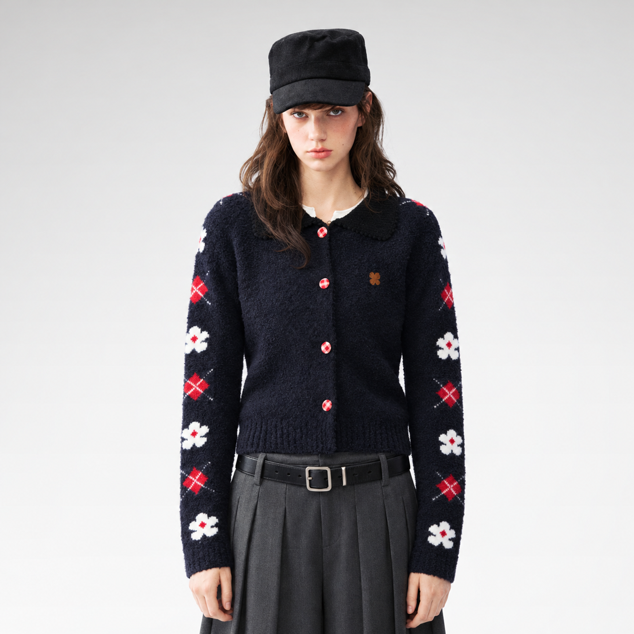 SOMESOWE Fuzzy Floral Jacquard Cardigan | SOMESOWE – CHINASQUAD