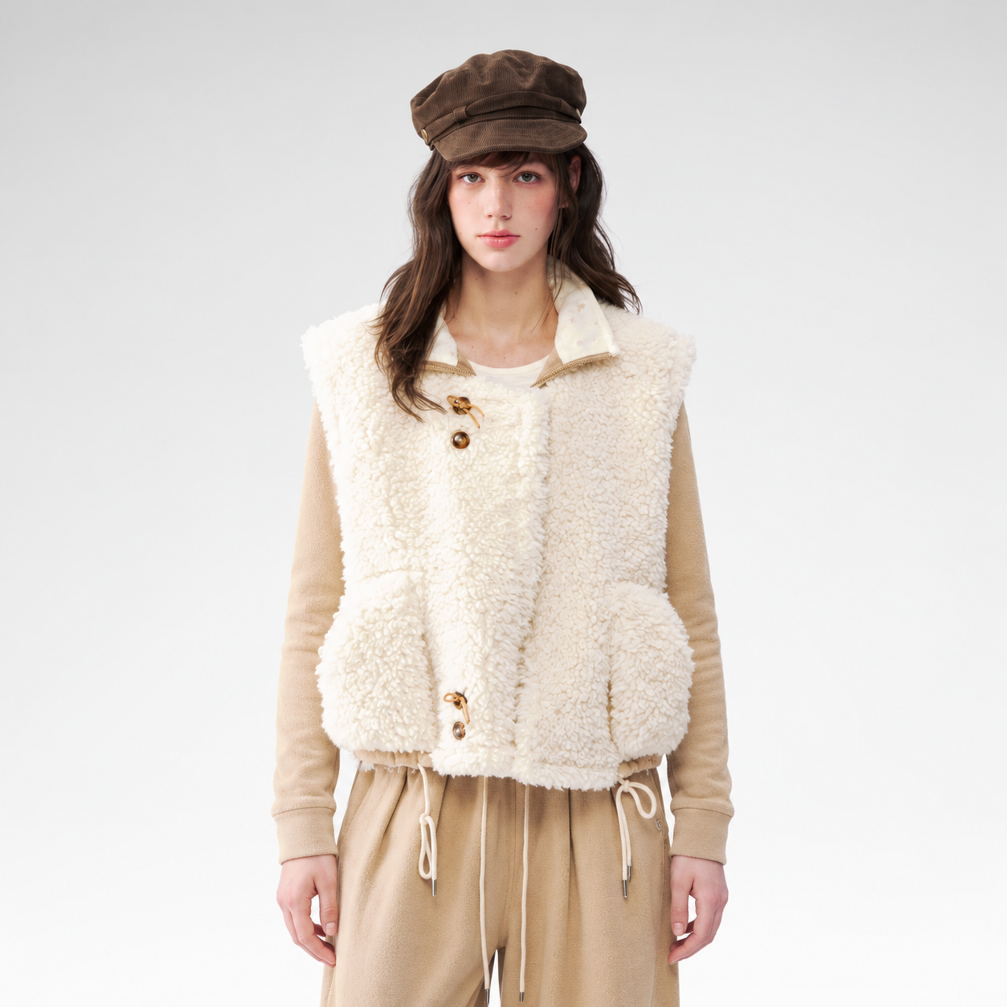 SOMESOWE Reversible Fleece Cropped Vest – CHINASQUAD