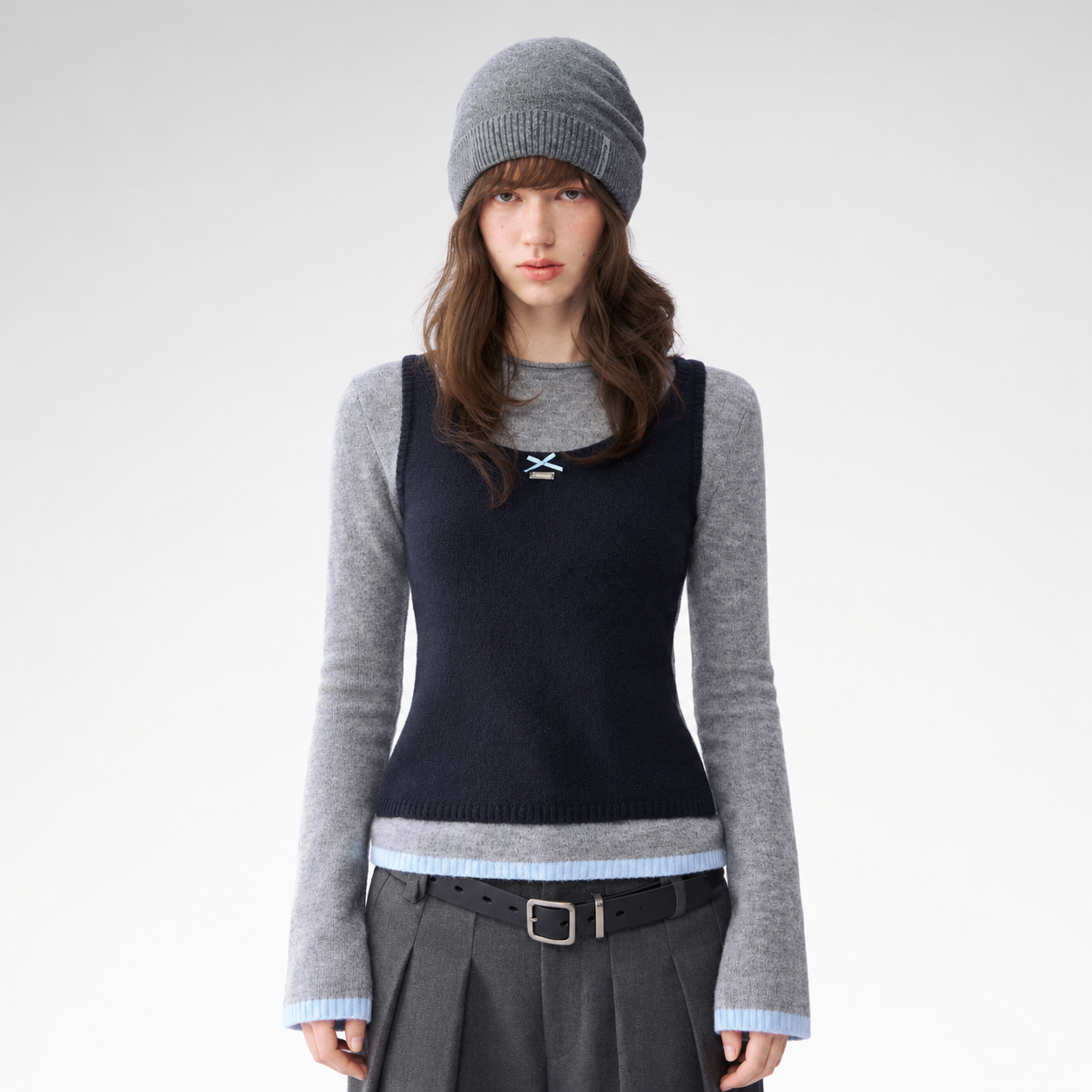 Conjunction Color SOMESOWE Textured Color-Block Layered Sweater – CHINASQUAD