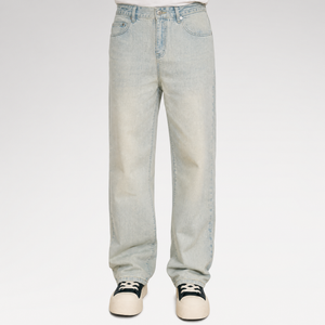 Washed Yellow Mud Straight Jeans