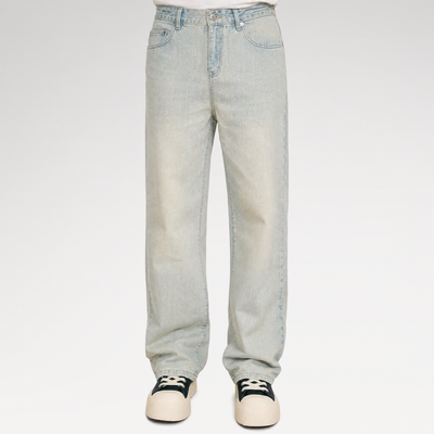 Washed Yellow Mud Straight Jeans