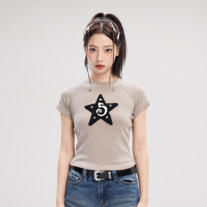 Star Applique Slim T-Shirt