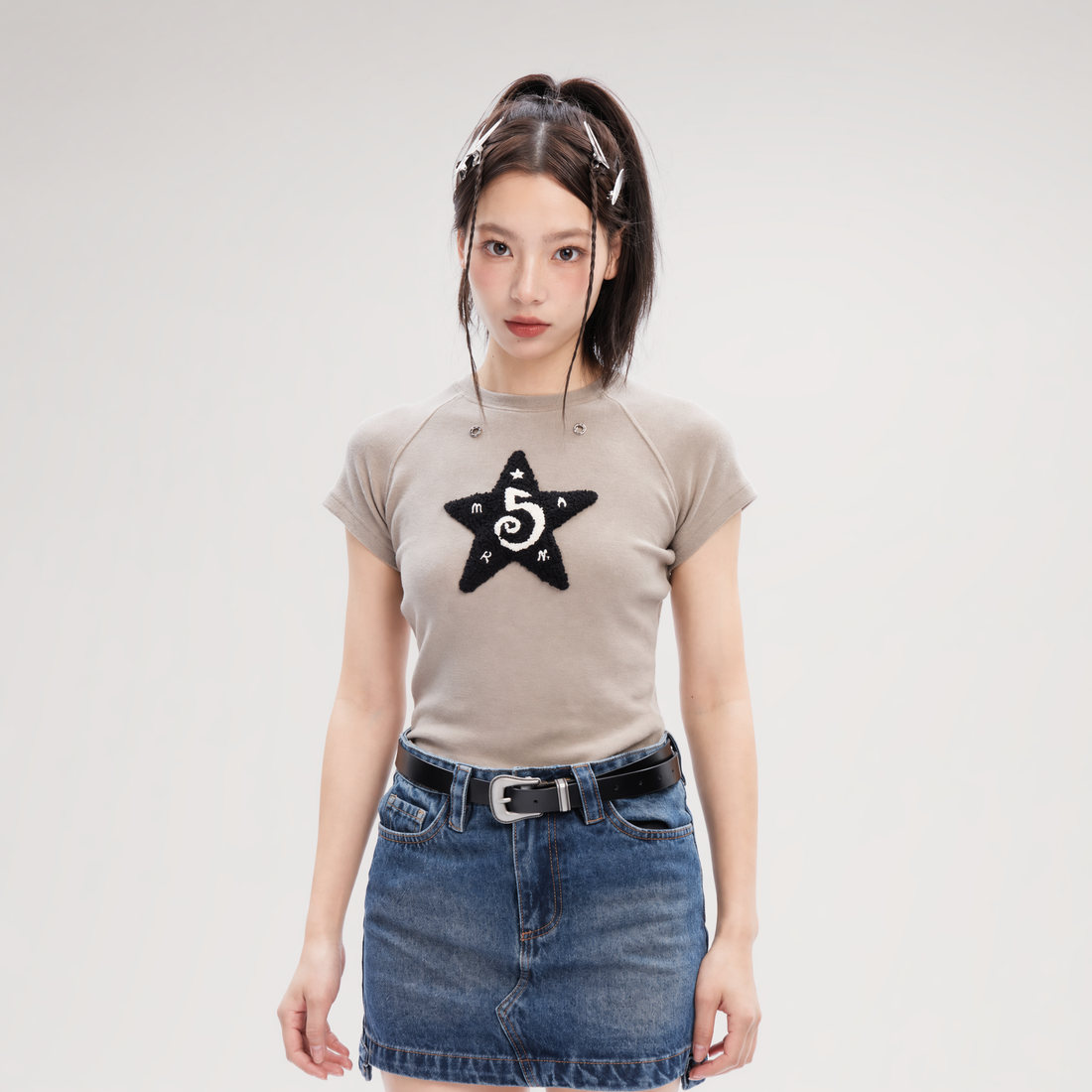 Star Applique Slim T-Shirt