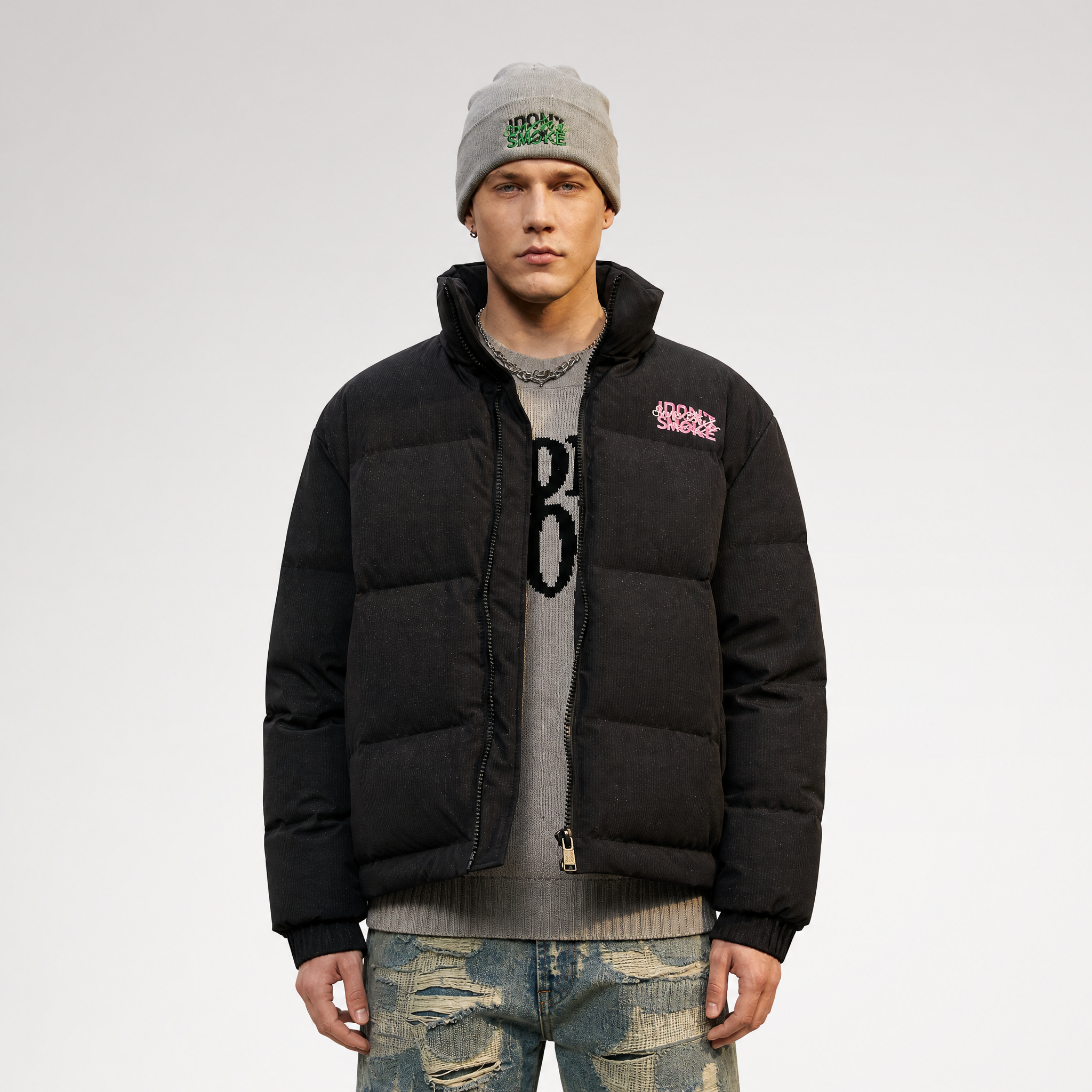 Textured 90-Down Winter Jacket