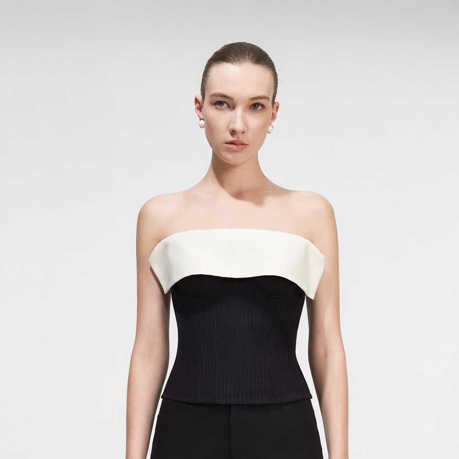 Ruffled Boned Corset Bustier