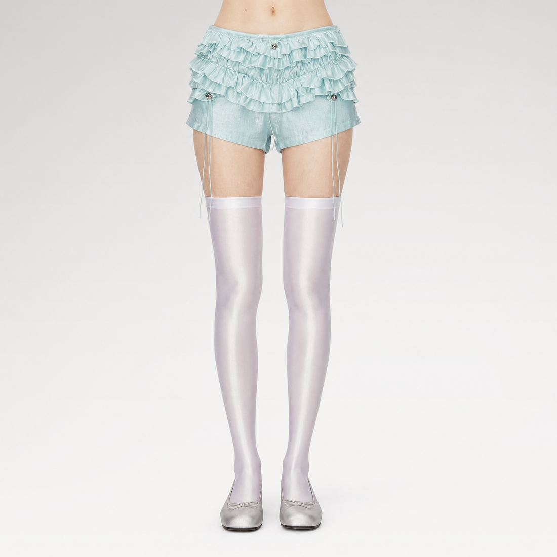 Layered Ruffle Low-Rise Shorts