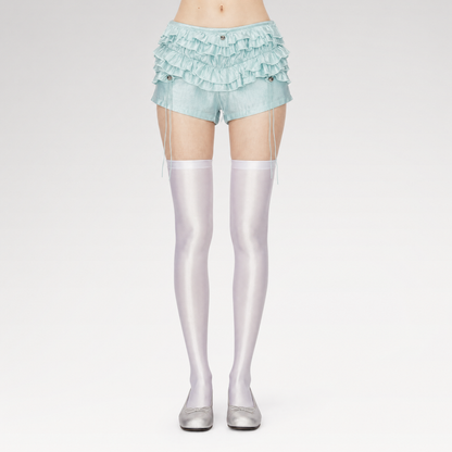 Layered Ruffle Low-Rise Shorts