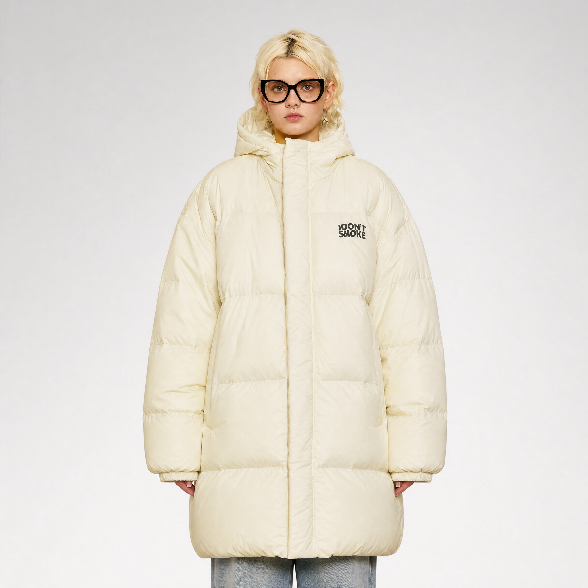 Long Hooded Duck Down Jacket