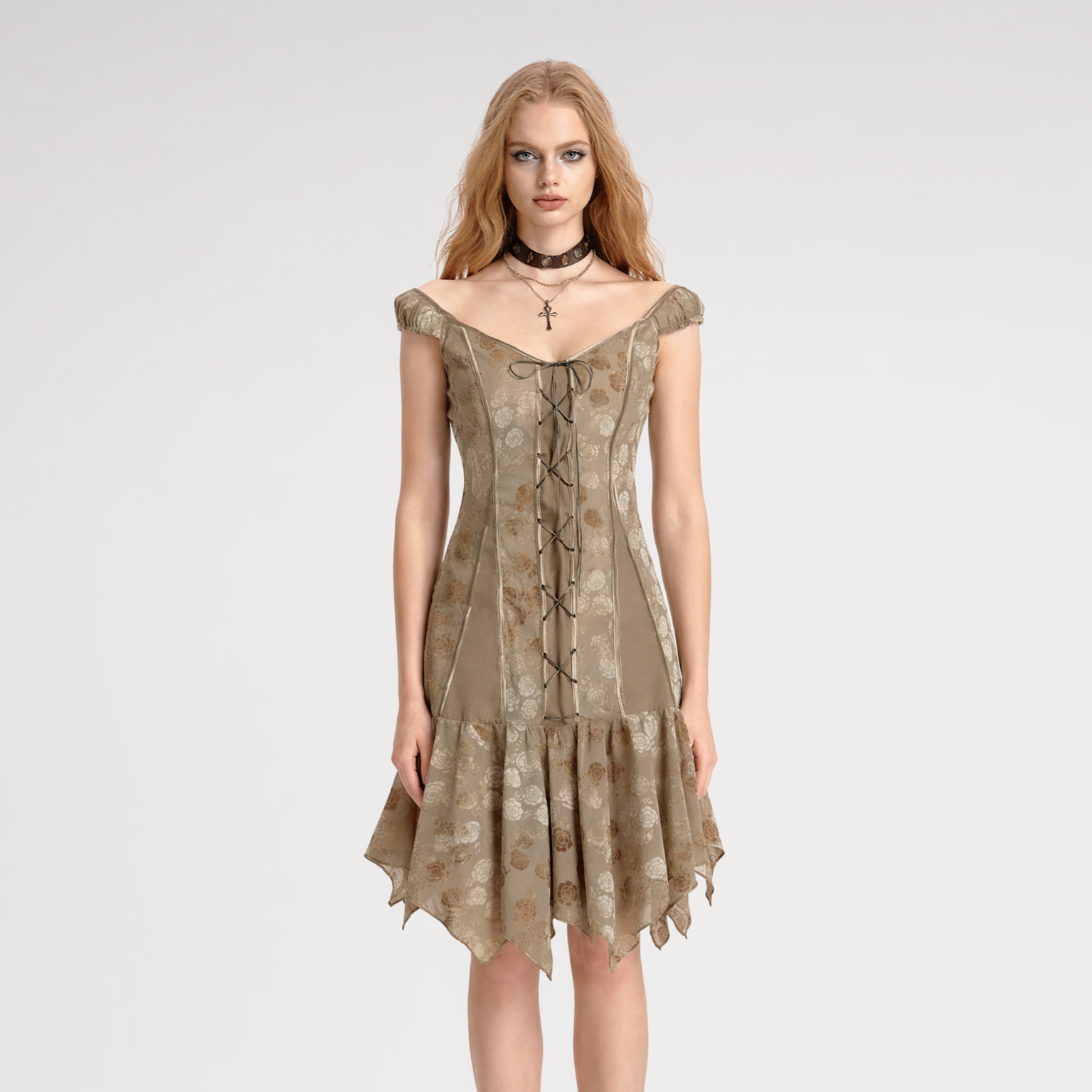 Velvet Rose Midi Dress