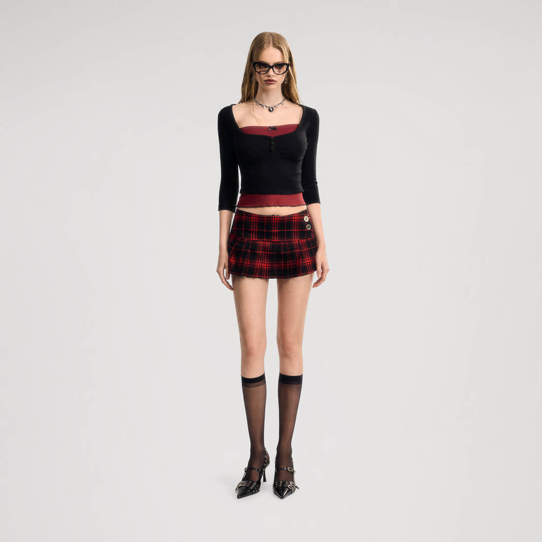 Lace Faux Two-Piece Tee