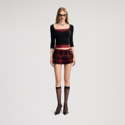 Lace Faux Two-Piece Tee