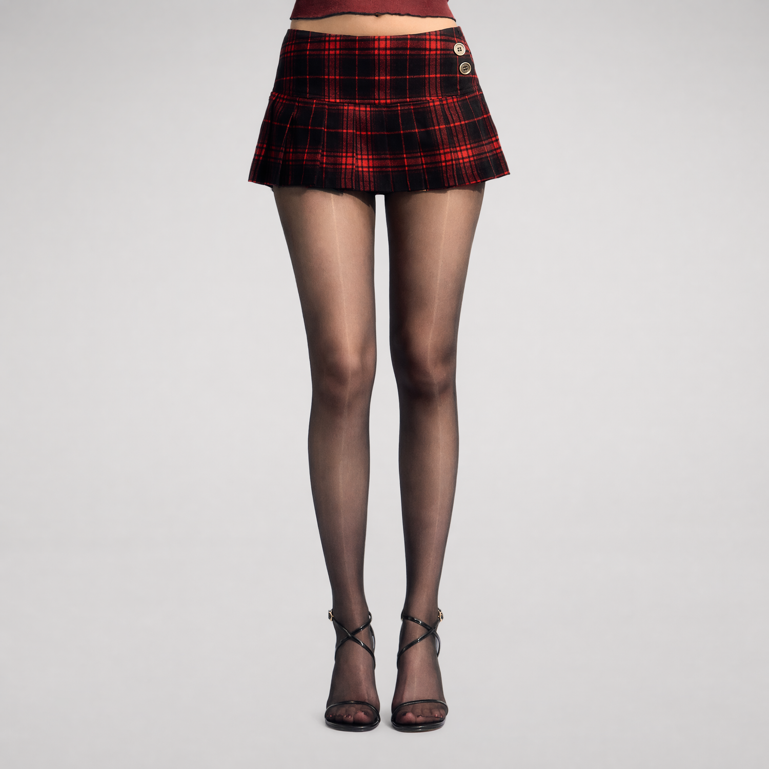 Plaid A-Line Mini Skirt