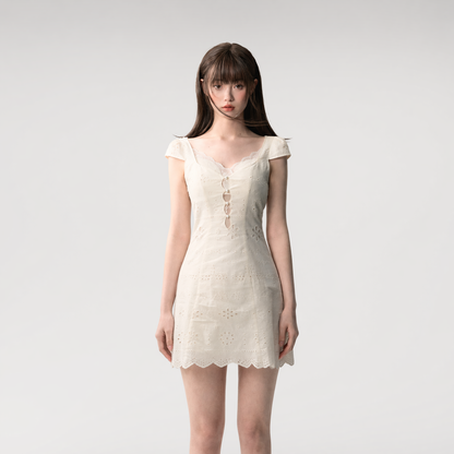 Broderie Lace Midi Dress
