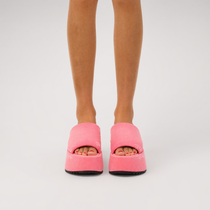 Washed Platform Slippers