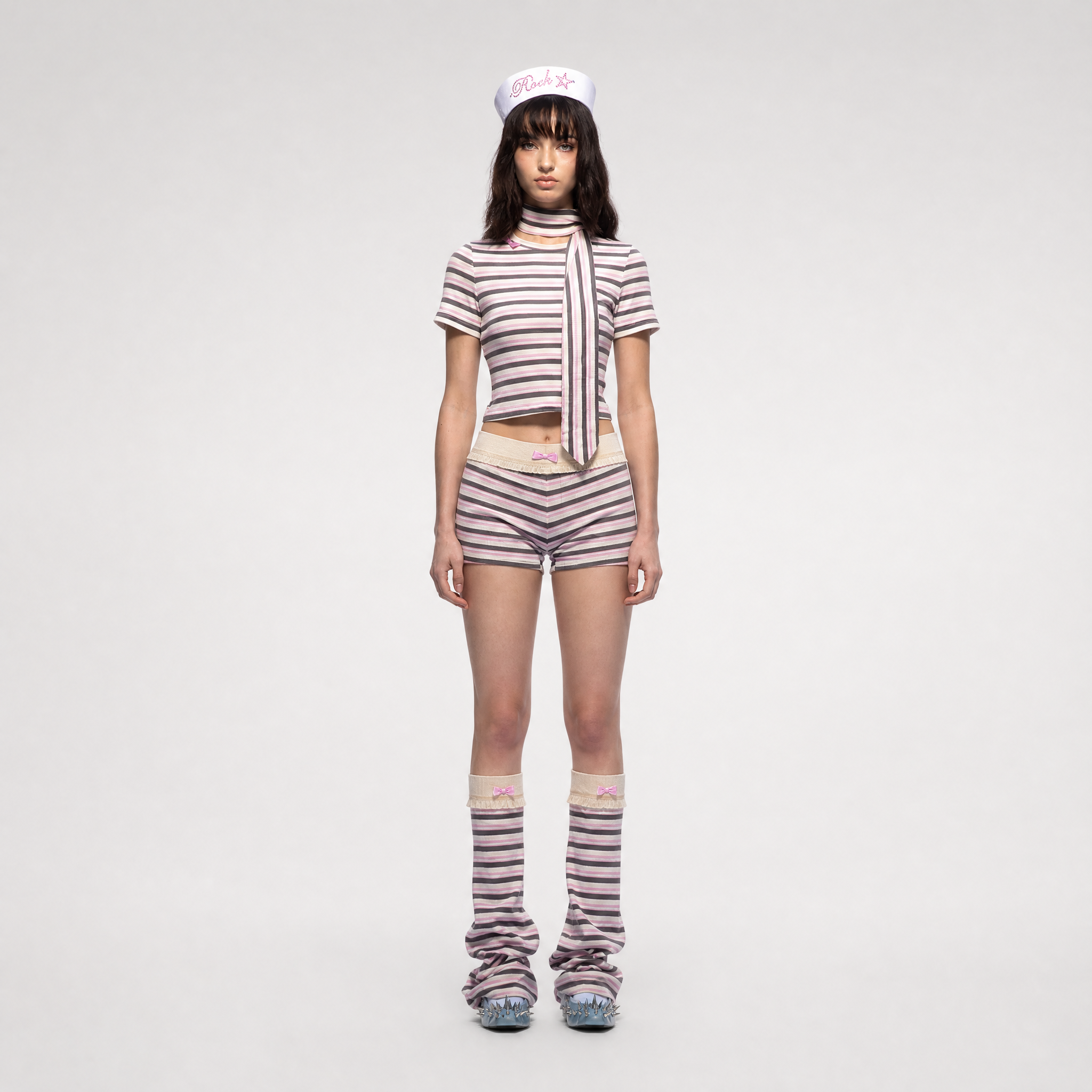 Striped Bow Two-Piece Set