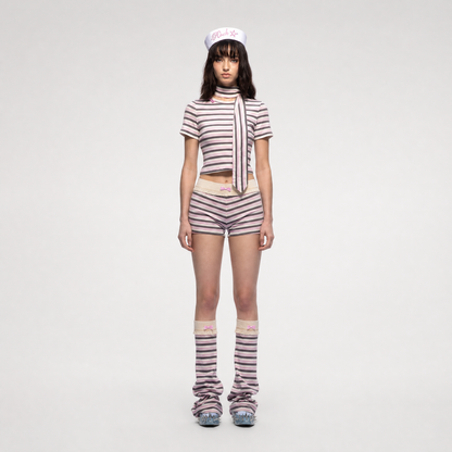 Striped Bow Two-Piece Set